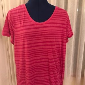 Pink striped workout top